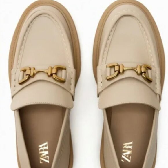 Zara Leather Buckle Lug Sole Loafers - Picture 8 of 8